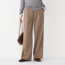 SHIPS Colors:〈洗濯機可能〉裏起毛 チェック ワイド パンツ