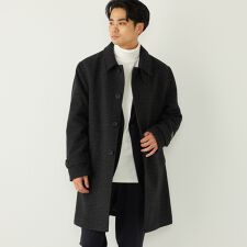 SHIPS Colors:ホロウ ウール ステンカラーコート