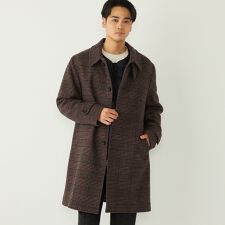 SHIPS Colors:ホロウ ウール ステンカラーコート