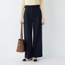 SHIPS Colors:〈手洗い可能〉ストレッチ ジョーゼット ワイドパンツ2◇