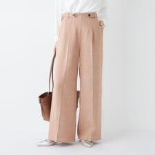 SHIPS Colors:〈手洗い可能〉カラー ミックス ツイード ボタン ワイドパンツ◇