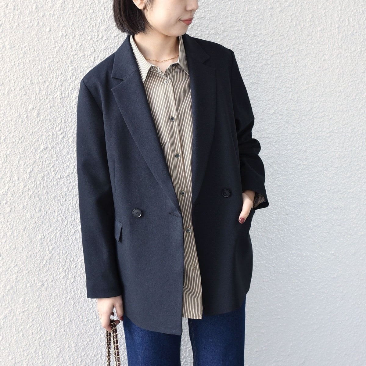 SHIPS Colors ウールライク ダブル ボタン ジャケット ネイビー SHIPS Colors:ウールライク ダブルボタン ジャケット | シップス
