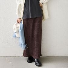 SHIPS Colors:〈手洗い可能〉ポリエステル ベロア プリーツ タイトスカート