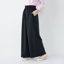 SHIPS Colors:〈手洗い可能〉ポリエステル/リネン スラブ ワイド パンツ◇