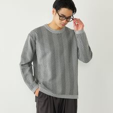 SHIPS Colors:〈洗濯機可能〉ヘリンボーン柄 ニット◇