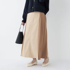 SHIPS Colors:〈手洗い可能〉プリーツ コンビ スカート