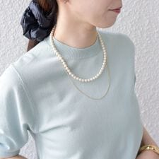 SHIPS Colors:パールモチーフ × チェーン 2連 ネックレス 2