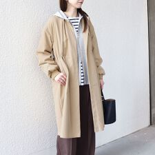 SHIPS Colors:〈手洗い可能〉ツイル ノーカラー タック コート◇