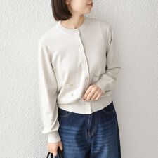 SHIPS Colors:〈接触冷感・手洗い可能〉14ゲージ クルーネック カーディガン◇