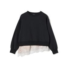 SHIPS Colors:〈手洗い可能〉レース レイヤード 裏毛 トップス◇