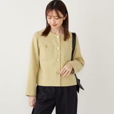 SHIPS Colors:〈手洗い可能〉ツイードライク クロップド ジャケット 3◇