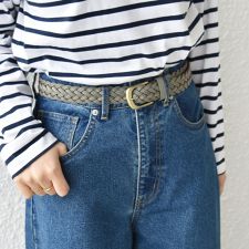 SHIPS Colors:コード ミックス メッシュ ベルト◇