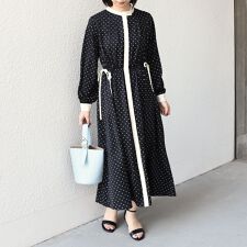 SHIPS Colors:〈手洗い可能〉配色 ギャザー ワンピース 2◇