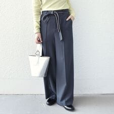 SHIPS Colors:〈手洗い可能〉パイピング リボン パンツ