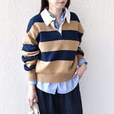 SHIPS Colors:〈手洗い可能〉コットン / アクリル ラガー ニット