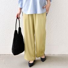SHIPS Colors:〈手洗い可能〉ワッシャー サテン イージー パンツ◇