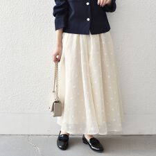 SHIPS Colors:〈手洗い可能〉シアー フロッキー ドット フレア スカート◇