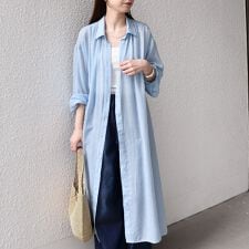 《予約》SHIPS Colors:〈手洗い可能〉ボイル シャンブレー シャツ ワンピース◆