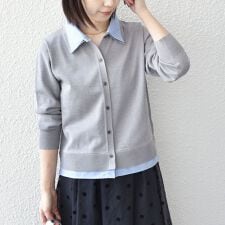 SHIPS Colors:〈手洗い可能〉シャツ レイヤード ライク カーディガン