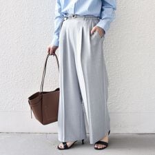 SHIPS Colors:〈手洗い可能〉ドライ メランジ ベルテッド パンツ（セットアップ対応可能）