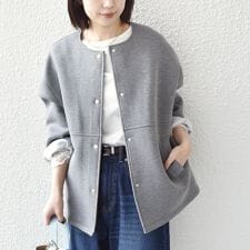 SHIPS Colors:〈手洗い可能〉ダンボール ノーカラー コート