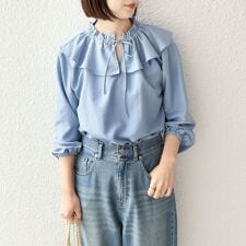 SHIPS Colors:〈洗濯機可能〉AIRTUM フリルカラー ブラウス