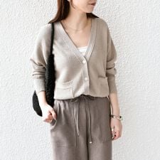 《予約》SHIPS Colors:〈手洗い可能〉ペーパー ライク フリンジ ポケット カーディガン◆