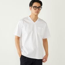 SHIPS Colors:〈抗菌防臭・接触冷感・UVカット〉シルケット コットン Vネック T◇