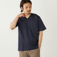 SHIPS Colors:〈抗菌防臭・接触冷感・UVカット〉シルケット コットン Vネック T◇