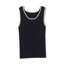 《予約》SHIPS Colors:〈手洗い可能〉配色 ニット リブ タンクトップ◆