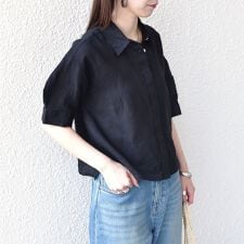 《予約》SHIPS Colors:〈洗濯機可能〉ユーロリネン ボクシー パフスリーブ シャツ◆