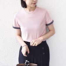 《予約》SHIPS Colors:〈手洗い可能〉シアー ドライ タッチ バイカラー TEE◆