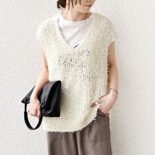 SHIPS Colors:〈手洗い可能〉チュールヤーン ミックス Vネック ベスト