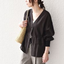 《予約》SHIPS Colors:〈手洗い可能〉シアー スラブ シャツ ブルゾン◆