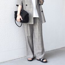 《予約》SHIPS Colors:〈手洗い可能〉バンピー スラブ チェック イージーパンツ◆