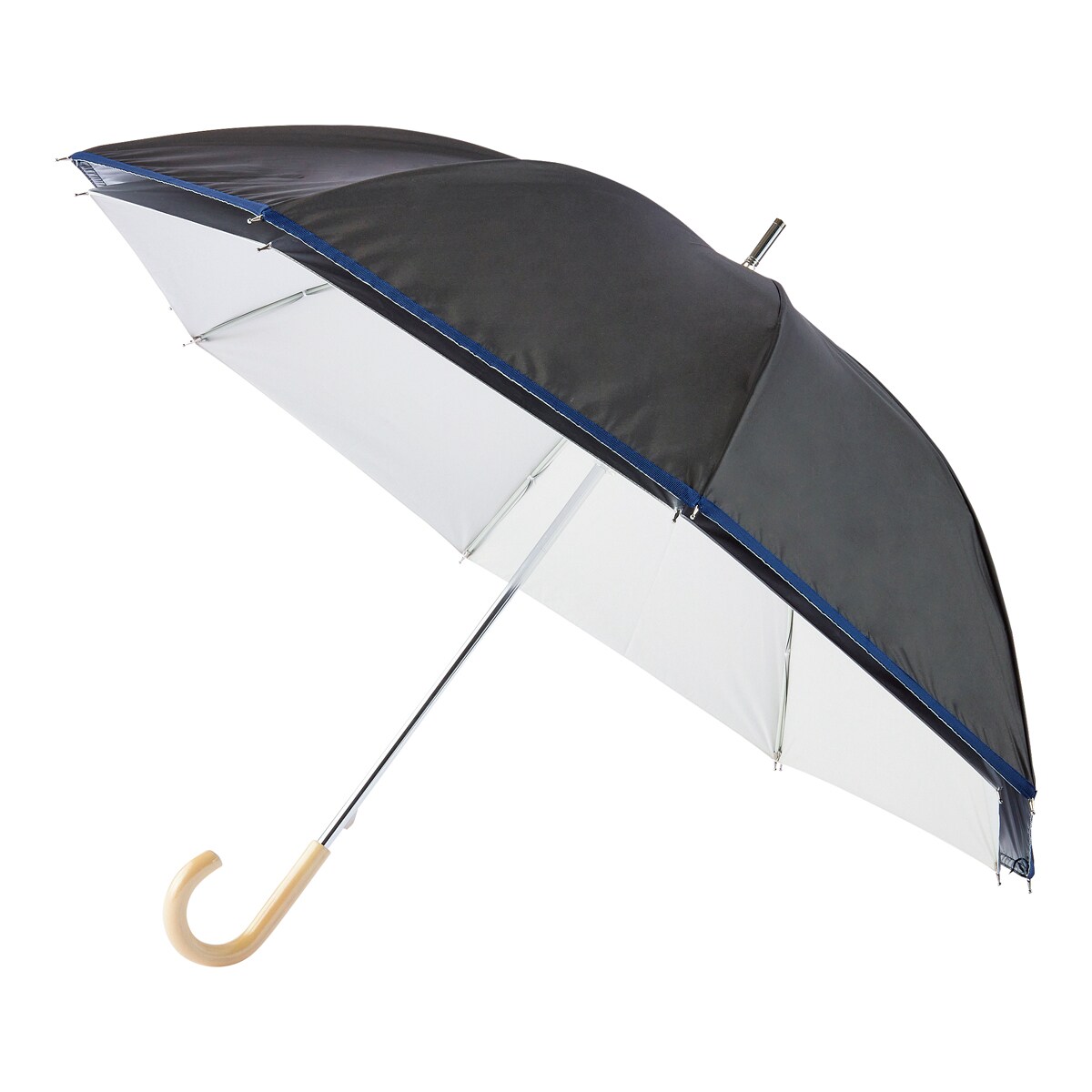 ★新品★フルラ　晴雨兼用　日傘　長傘　１級遮光　スライド式　ベージュ×ブルー ☆新品☆フルラ 晴雨兼用 日傘 長傘 1級遮光 遮熱 スライド式