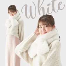 エスタ(estaa)の【洗える】フェイクファーマフラー 12×95cm ポメラニアン 無地