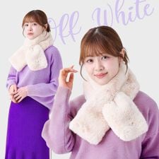 エスタ(estaa)の【洗える】フェイクファーマフラー 12×95cm ポメラニアン 無地