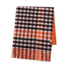 【WEB限定 洗える】カシミヤ100%紡毛厚手ストール 40×200cm リバーシブル チェック無地