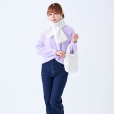 エスタ(estaa)の【2点セット】フェイクファーバッグ＆マフラー ファーwithBIGパール