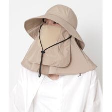 【WEB限定 遮光率100％ 洗える】鉄壁たれ付きハット カバー付き 丸天ダウン 日よけ 紫外線