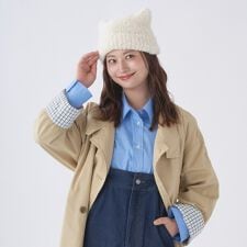 猫耳シャロット 帽子 ボリュームヘアリー 無地