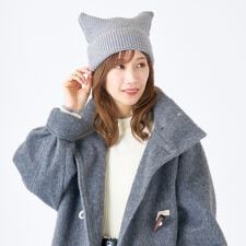 猫耳シャロット 帽子 ハイゲージ 無地