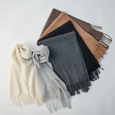 ムーンバット(MOONBAT)の【洗える】カシミヤ100％紡毛厚手マフラー 30×190cm 無地 ユニセックス