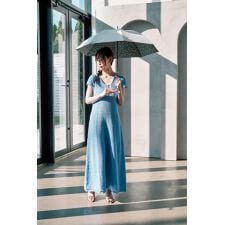 晴雨兼用日傘 長傘 ロング傘 -BTS プリント- フラワーガーデン 遮光率100％ 遮熱 UV