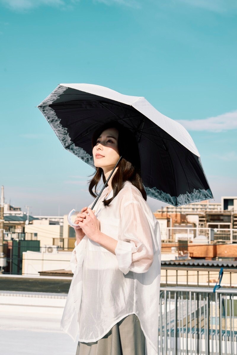 ハニカム断熱パラソル】晴雨兼用日傘 長傘 アイスサークル 50cm 遮光