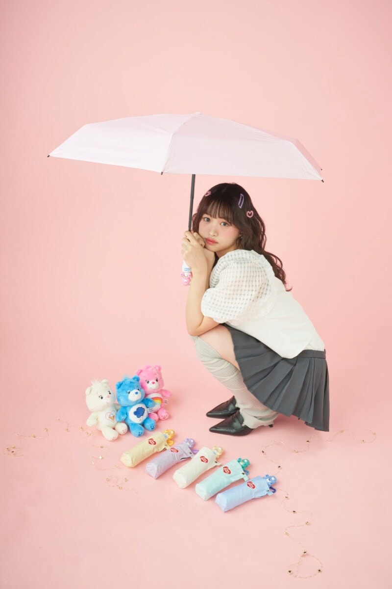 軽量快適収納グリップ】晴雨兼用折りたたみ日傘 ケアベア TM -チア