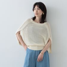 メッシュケープニット
