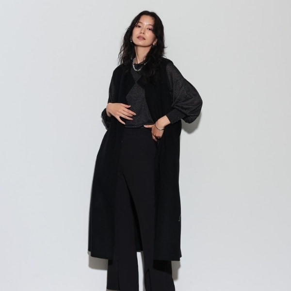 ギャレスト レトロパターンカーディガン ノースリーブニット 2点セット 38 レトロパターンノースリーブニット【ウォッシャブル