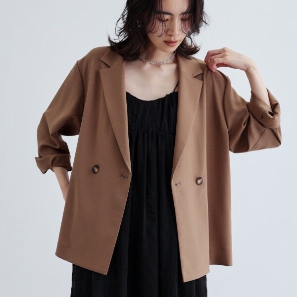 フレームワーク　ウールカシミヤ　ダブル　テーラードジャケットコート　金ボタン　M 80's VALENZA PO SPORTS Cashmere Blend Double Breasted